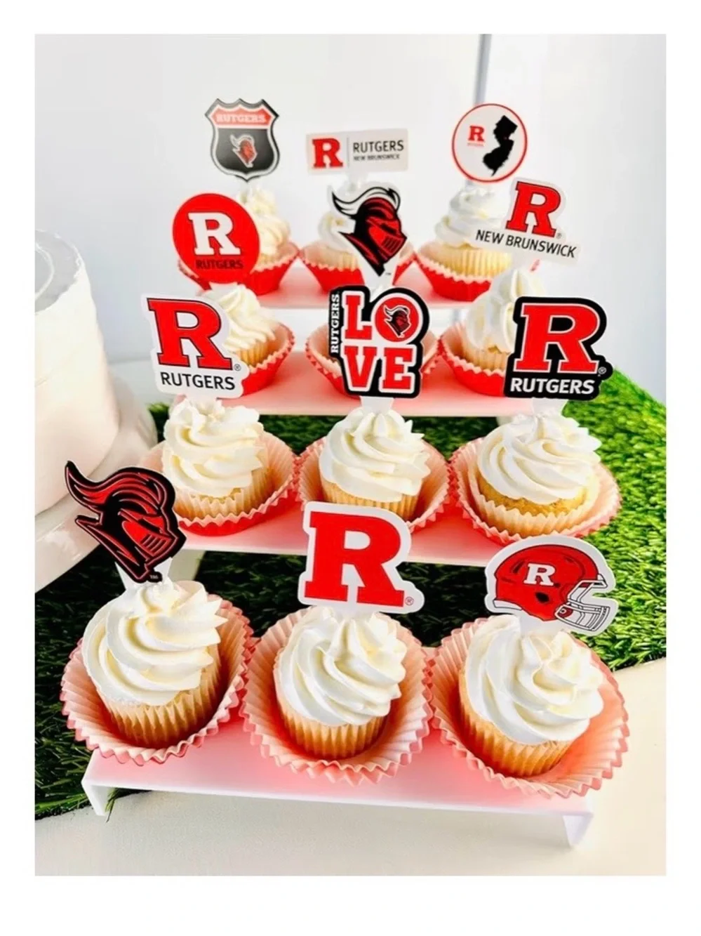 Rutgers Cupcake Toppers 24 Pc Graduation Birthday Football Party Supplies